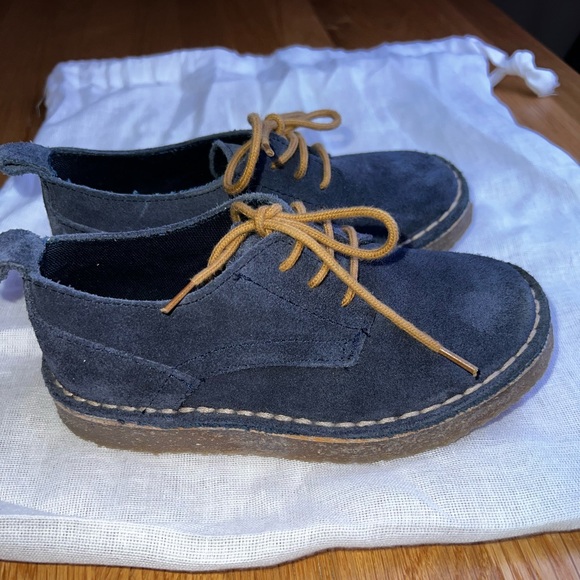 Zara Kids Toddler Leather Derby Shoes, Navy Suede - Picture 3 of 5